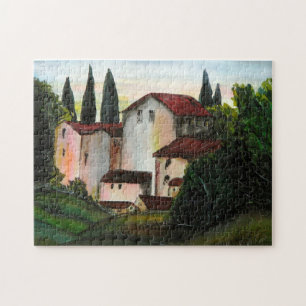 Casa de Pueblo Dibujo Tuscany italy Countryside Jigsaw Puzzle
