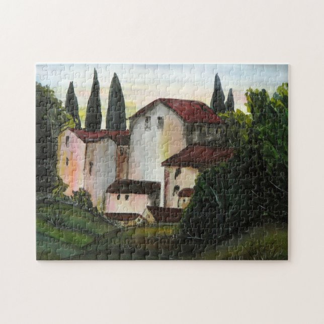 Casa de Pueblo Dibujo Tuscany italy Countryside Jigsaw Puzzle (Horizontal)