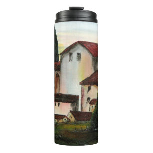 Casa de Pueblo Dibujo Tuscany italy Countryside Thermal Tumbler