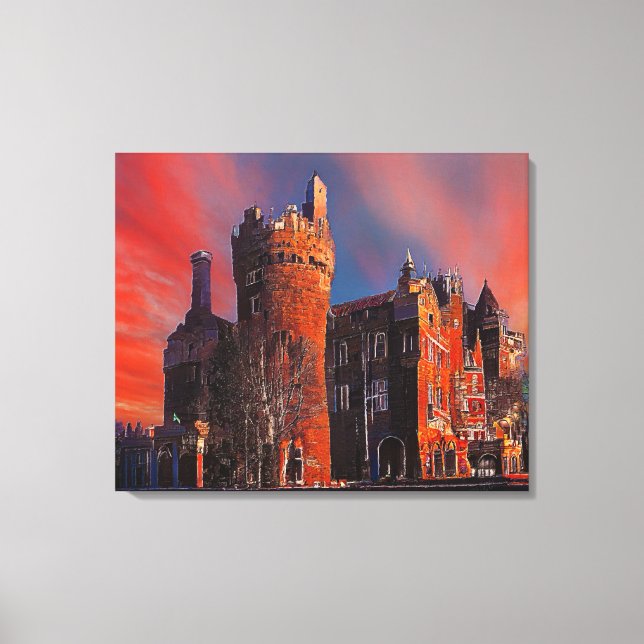 Casa Loma, Toronto. Impressionist Canvas Print (Front)