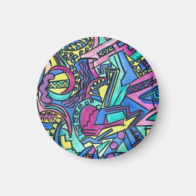 Casa Mia-Hand Painted Abstract Art Magnet (Front)