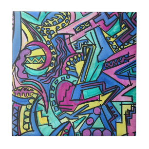 Casa Mia-Hand Painted Abstract Art Tile