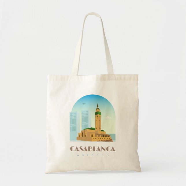 Casablanca city morocco Skyline Tote Bag (Front)