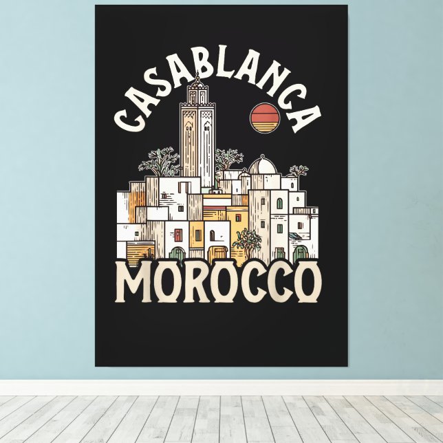 casablanca morocco  canvas print (Insitu(Wood Floor))