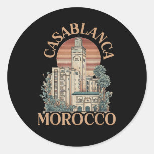 casablanca morocco classic round sticker