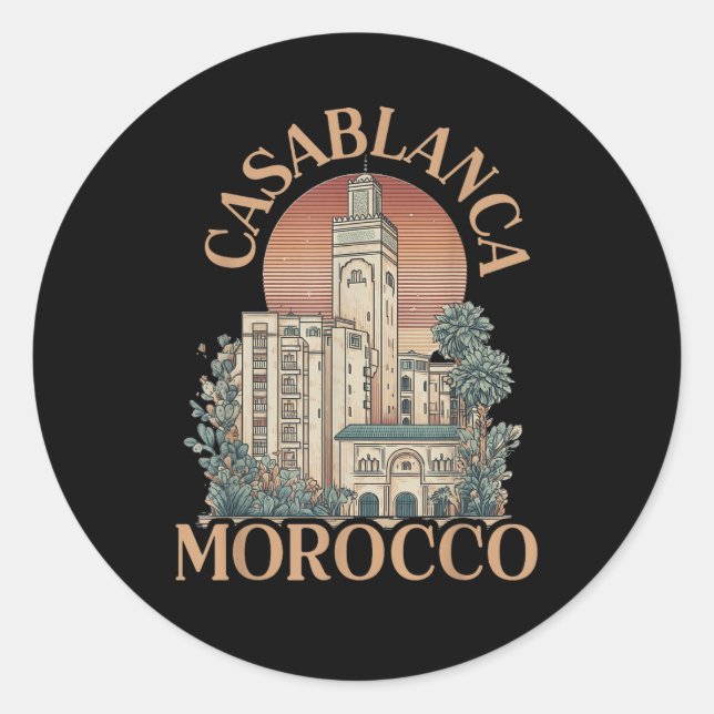 casablanca morocco classic round sticker (Front)