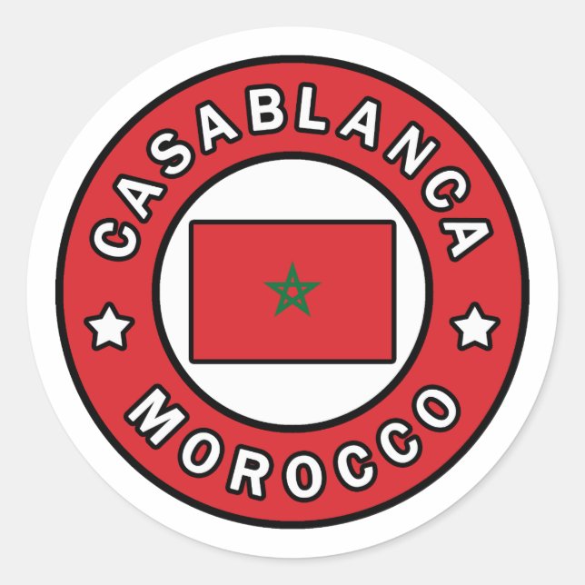 Casablanca Morocco Classic Round Sticker (Front)