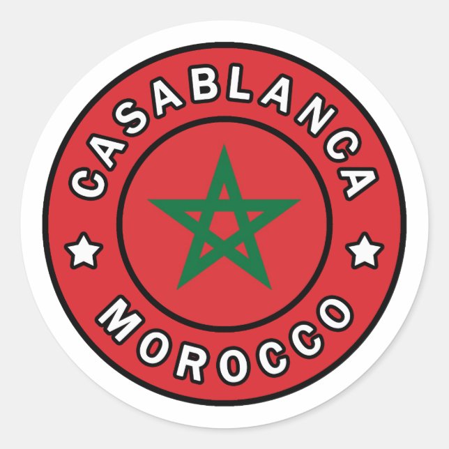 Casablanca Morocco Classic Round Sticker (Front)