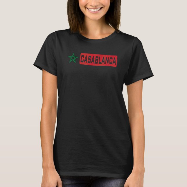 Casablanca Morocco Flag Marocco Moroccan Al Maghri T-Shirt (Front)