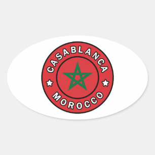 Casablanca Morocco Oval Sticker