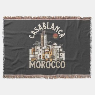 casablanca morocco throw blanket