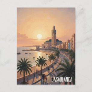 Casablanca Morocco Travel Postcard