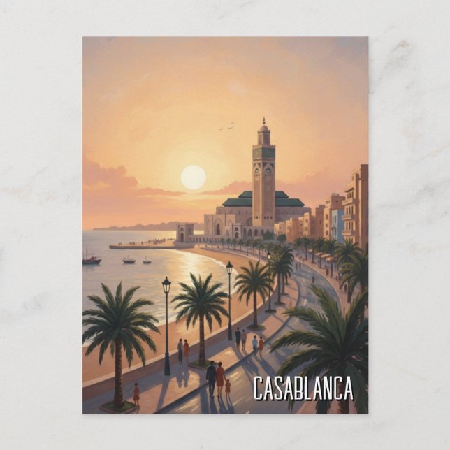 Casablanca Morocco Travel Postcard (Front)