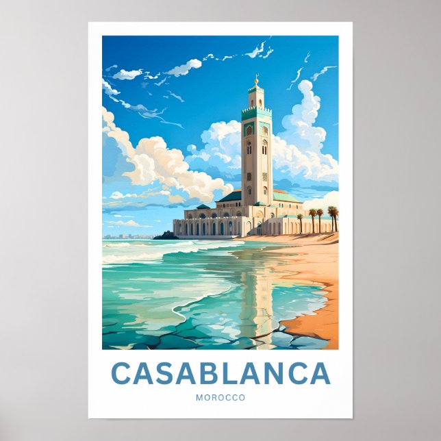 Casablanca Morocco Travel Print (Front)