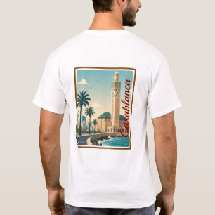 Casablanca Morocco Vector Skyline T-Shirt. T-Shirt