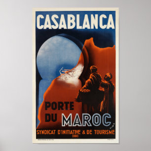 Casablanca Morocco Vintage French Travel Poster