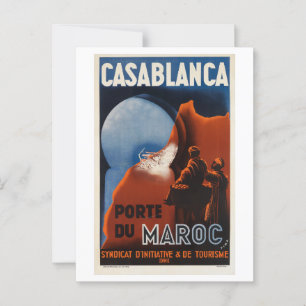 Casablanca Morocco Vintage Inspired Postcard