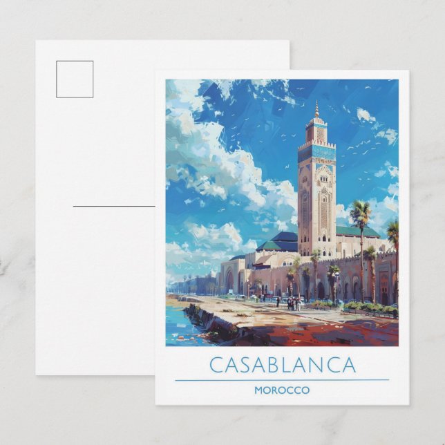 Casablanca Morocco Vintage Travel  Postcard (Front/Back)