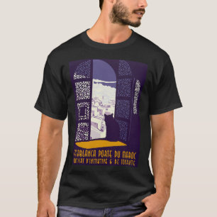 Casablanca Porte Du Maroc. Travel Poster. Vintage T-Shirt