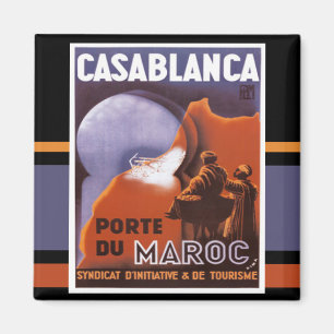 Casablanca Tourism Vintage Magnet