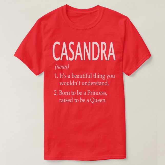 Casandra Name Gift T-Shirt (Design Front)