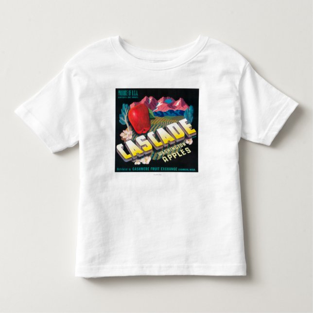 Cascade Apple Label (blue) - Cashmere, WA Toddler T-Shirt (Front)
