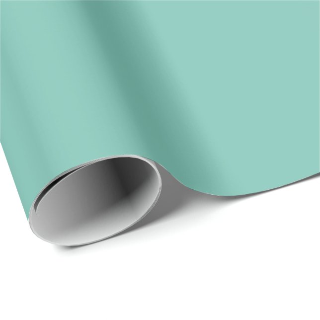 Cascade Aqua Green Solid Colour Print Wrapping Paper (Roll Corner)