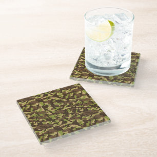 Cascade Camouflage Glass Coaster