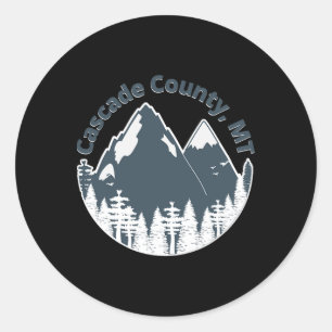 Cascade County Mt Mountains Hiking Climbing Campin Classic Round Sticker