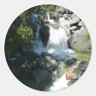 Cascade Falls at Yosemite National Park Classic Round Sticker