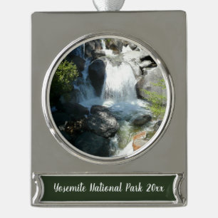 Cascade Falls at Yosemite National Park Silver Plated Banner Ornament