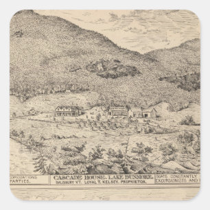 Cascade House in Lake Dunmore Square Sticker