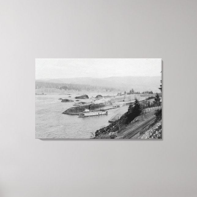Cascade Locks on the Columbia River Photograph Canvas Print (Front)