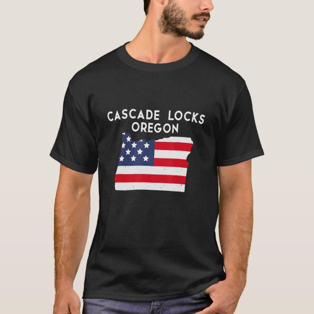 Cascade Locks Oregon USA State America Travel Oreg T-Shirt (Front)