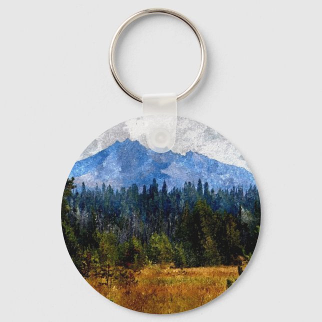 Cascade Mountains Meadow, Oregon Key Ring (Front)