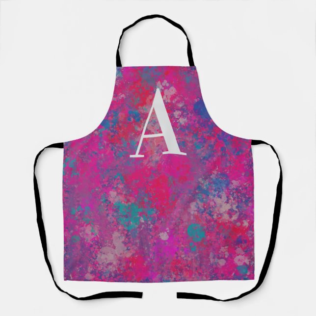 Cascade of Color Red, Pink and Blues Apron (Front)