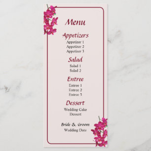 Cascade of Magenta Orchids Menu... Menu