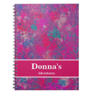  Cascade of Modern Pink and Blue Colour Abstract Notebook