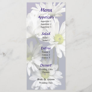 Cascade of White Daisies Wedding Menu