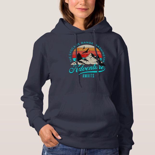 Cascade Range Washington State, Stunning Wildlife  Hoodie (Front)