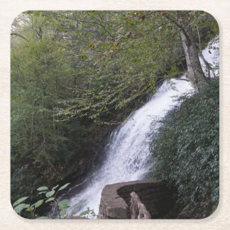 Cascade Waterfall, Blue Ridge Mountains Square Paper Coaster