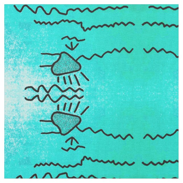 Cascadia Aqua Pictograph Fabric (Close Up)