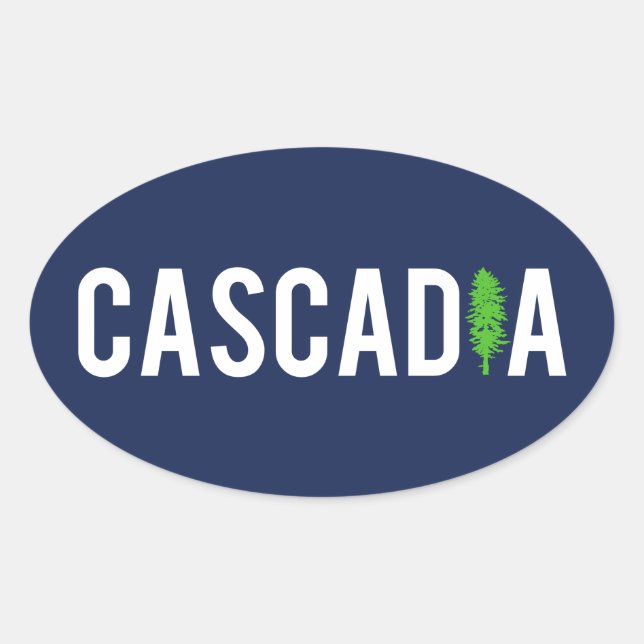 Cascadia Tree Oval Sticker (Front)