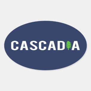 Cascadia Tree Oval Sticker
