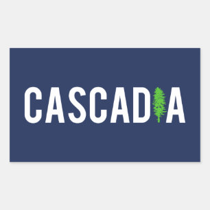 Cascadia Tree Rectangular Sticker
