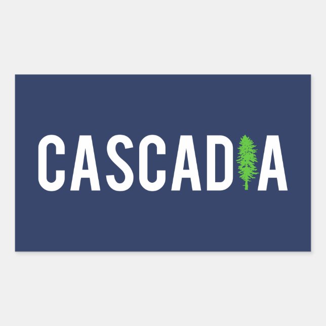 Cascadia Tree Rectangular Sticker (Front)