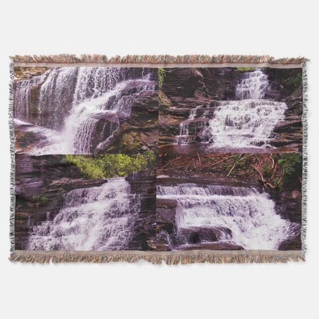 CASCADILLA GORGE ITHACA NEW YORK   THROW BLANKET (Front)