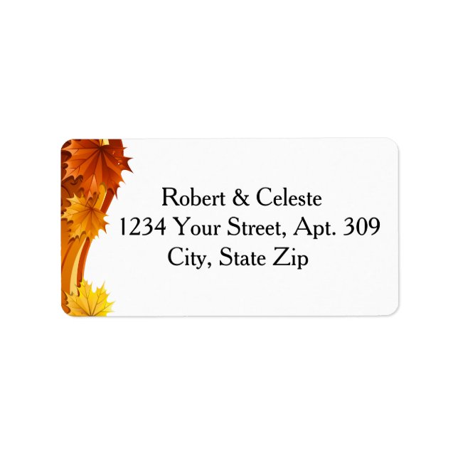 Cascading Autumn Leaves Label (Front)