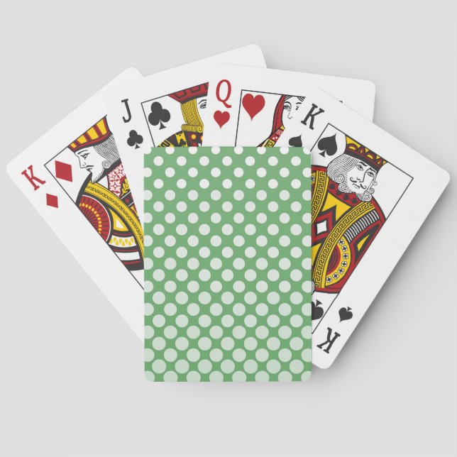 Cascading big to small white circles lime green playing cards (Back)