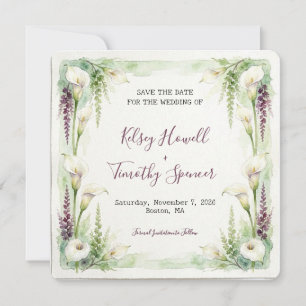 Cascading Calla Save the Date Card